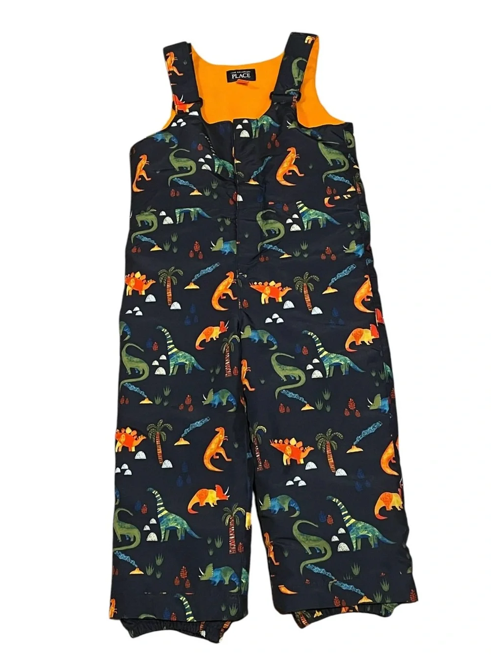 Boys 3T Dinosaur Print Snow Bibs Overalls Snowpants Blue The Children's Place